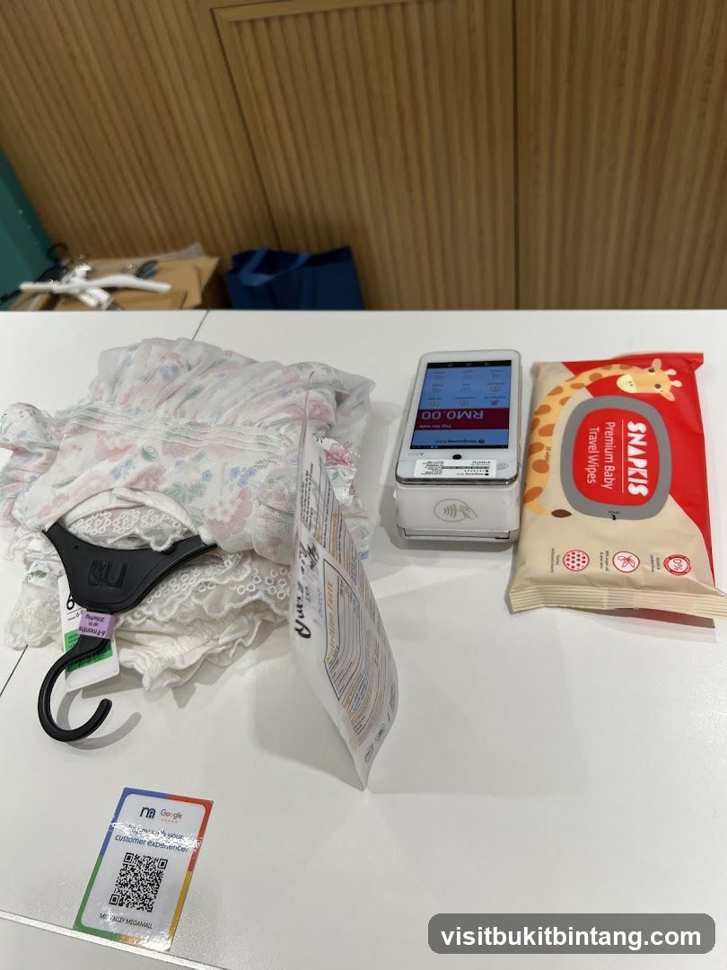 Baby Clothes and Wipes at Checkout
