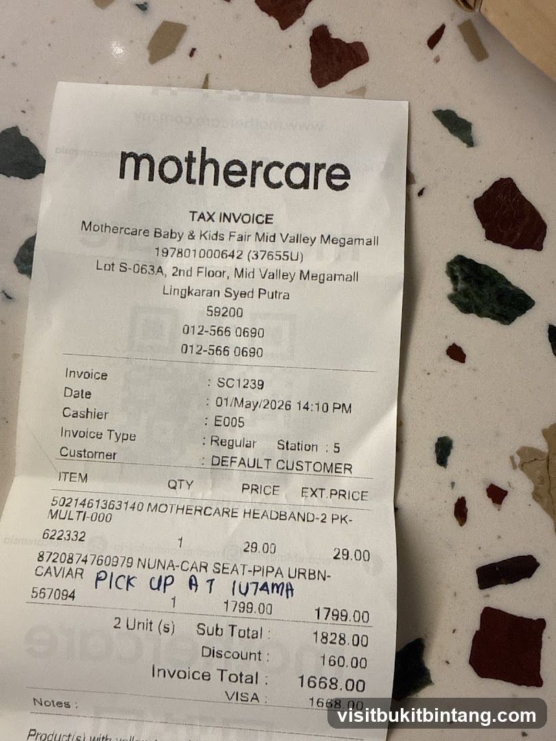 Mothercare Tax Invoice