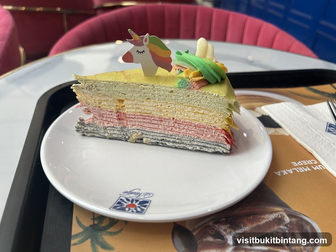 Unicorn Crepe Cake Slice