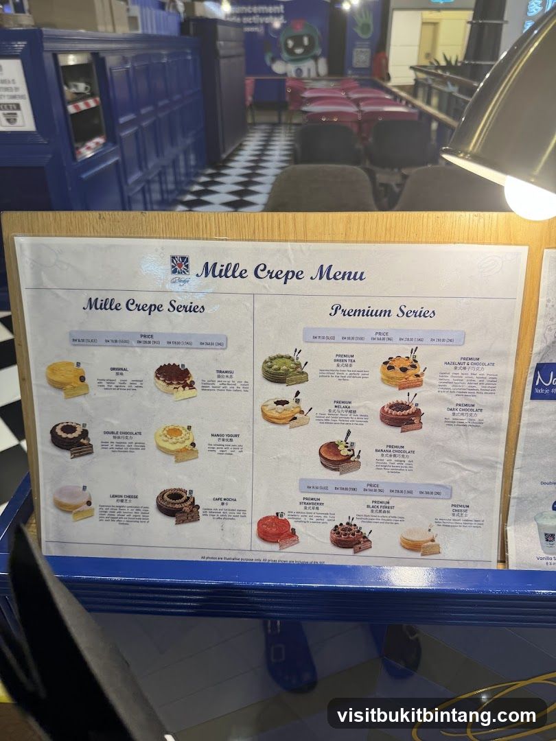 Mille Crepe Menu