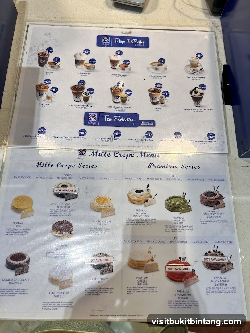 Tokyo I Coffee Mille Crepe Menu