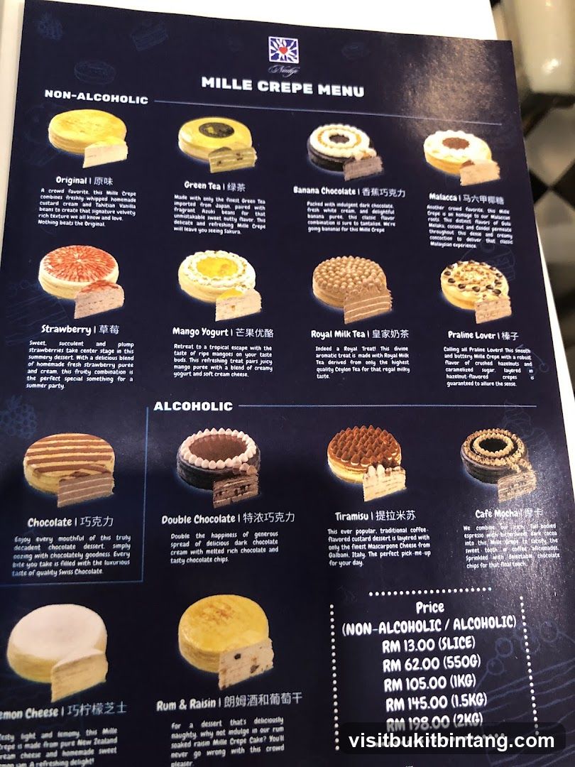 MILLE CREPE MENU