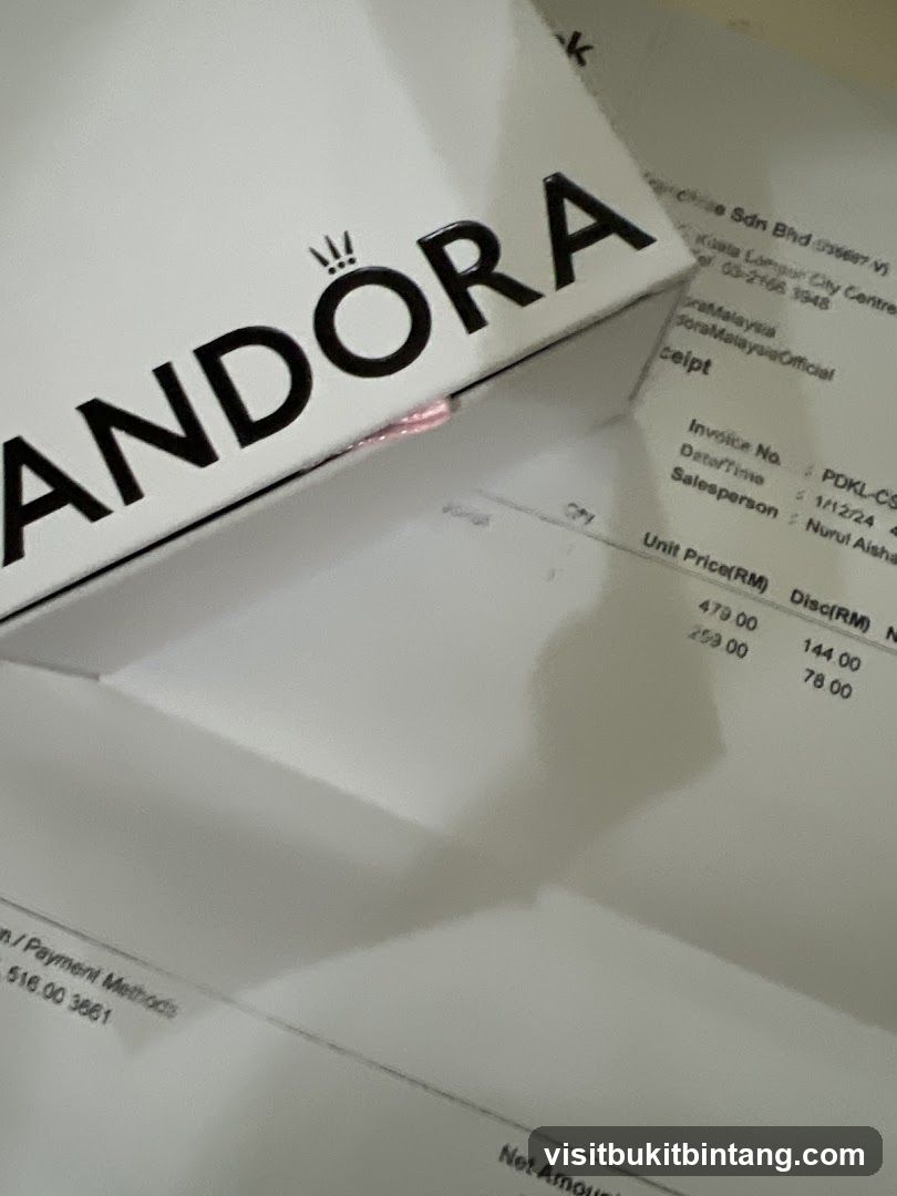 Pandora Receipt and Box