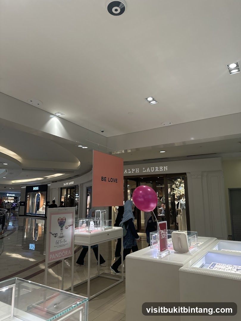 Mall Interior with Retail Stores