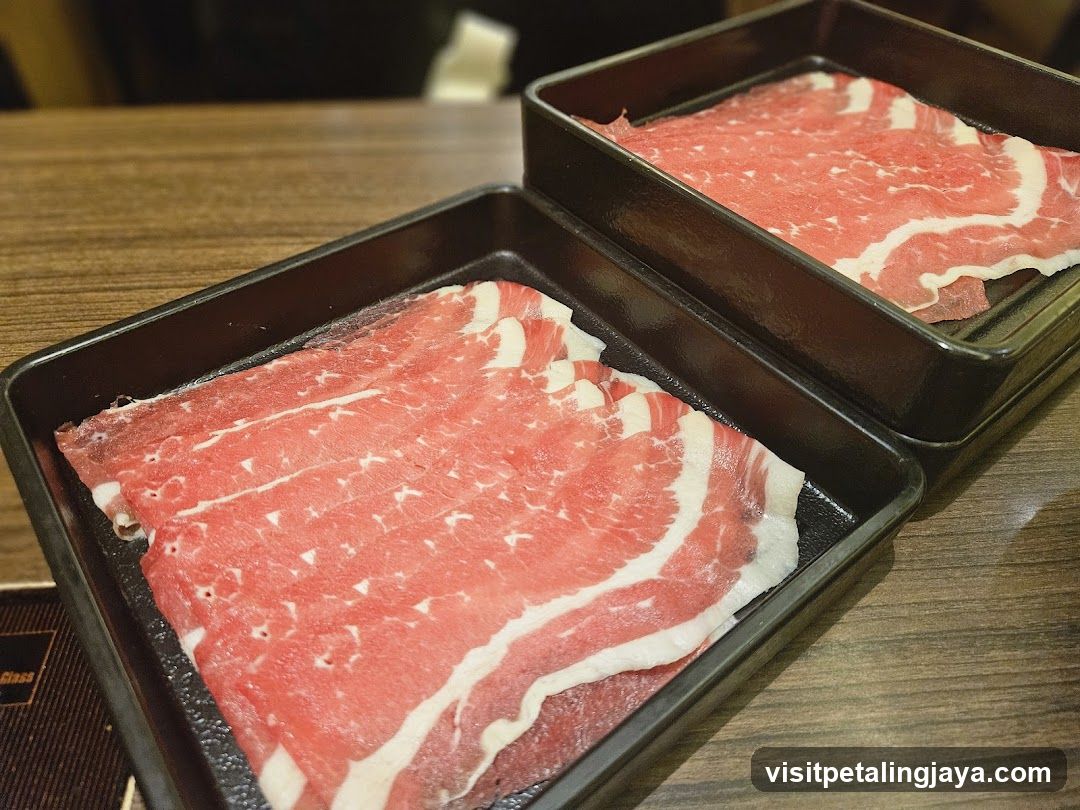 Raw Beef Slices on Trays