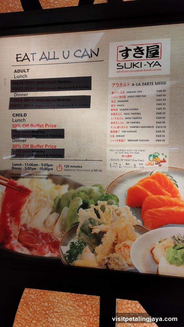 Suki-Ya Menu Board
