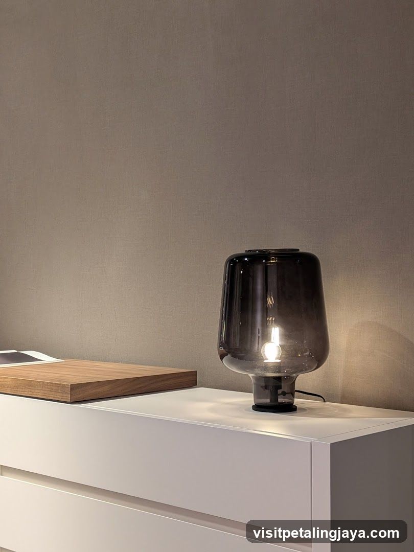 Modern Lamp on White Cabinet