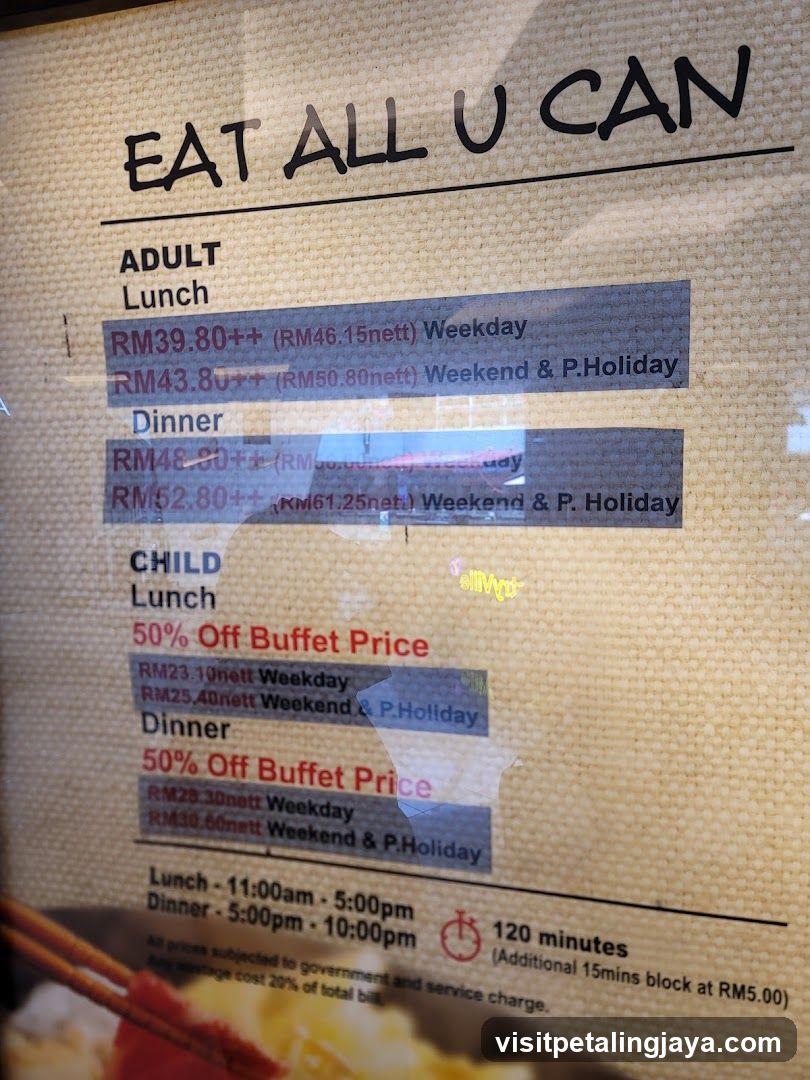 Eat All U Can Buffet Menu