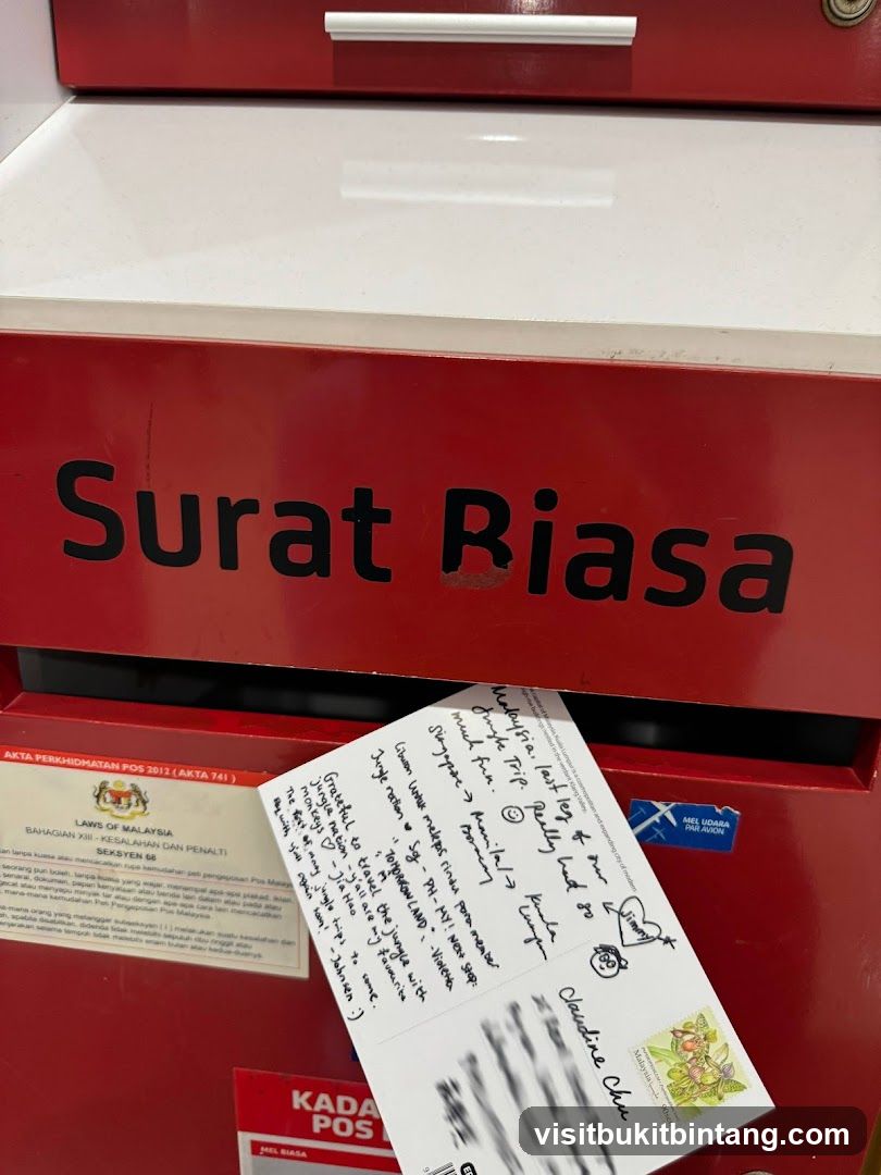 Postbox with a postcard