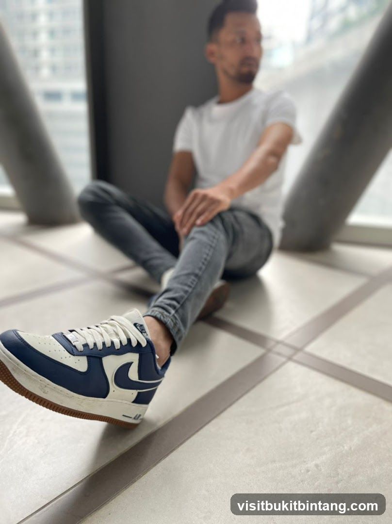 Man Wearing Nike Air Force 1 Sneakers