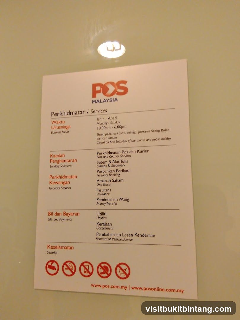 POS Malaysia Services List