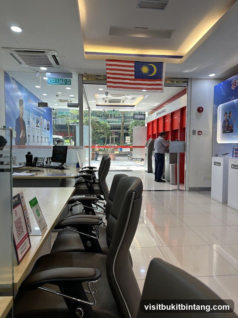 Bank Interior with Seating and ATMs