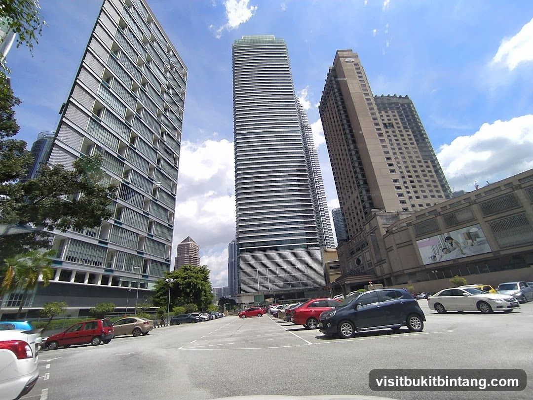 Cityscape with Modern Buildings and Parking Lot