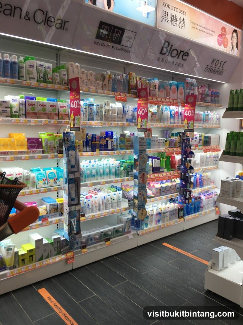Cosmetics aisle in a store