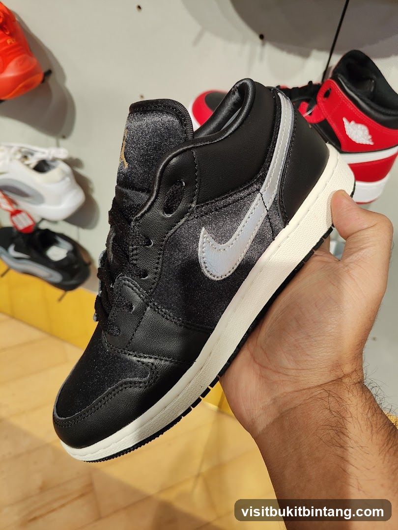 Black and Silver Nike Air Jordan 1 Mid
