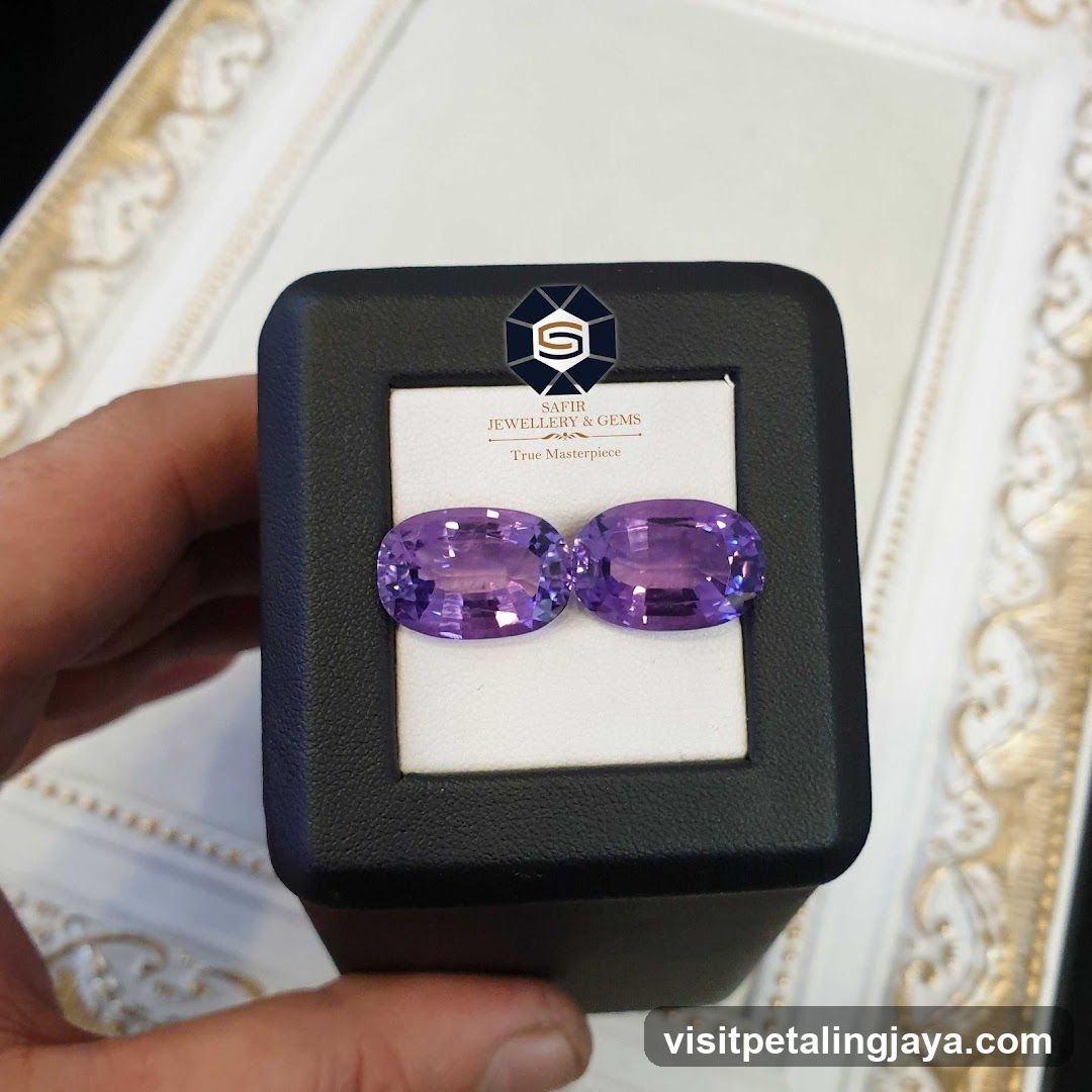 Purple Gemstone Earrings Display