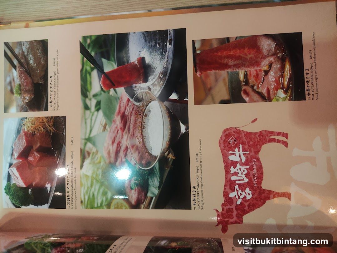 Wagyu Beef Menu