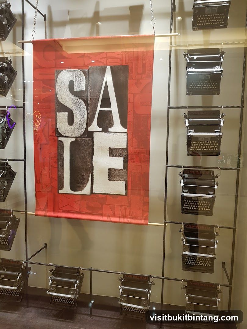 Typewriter Display with Sale Banner