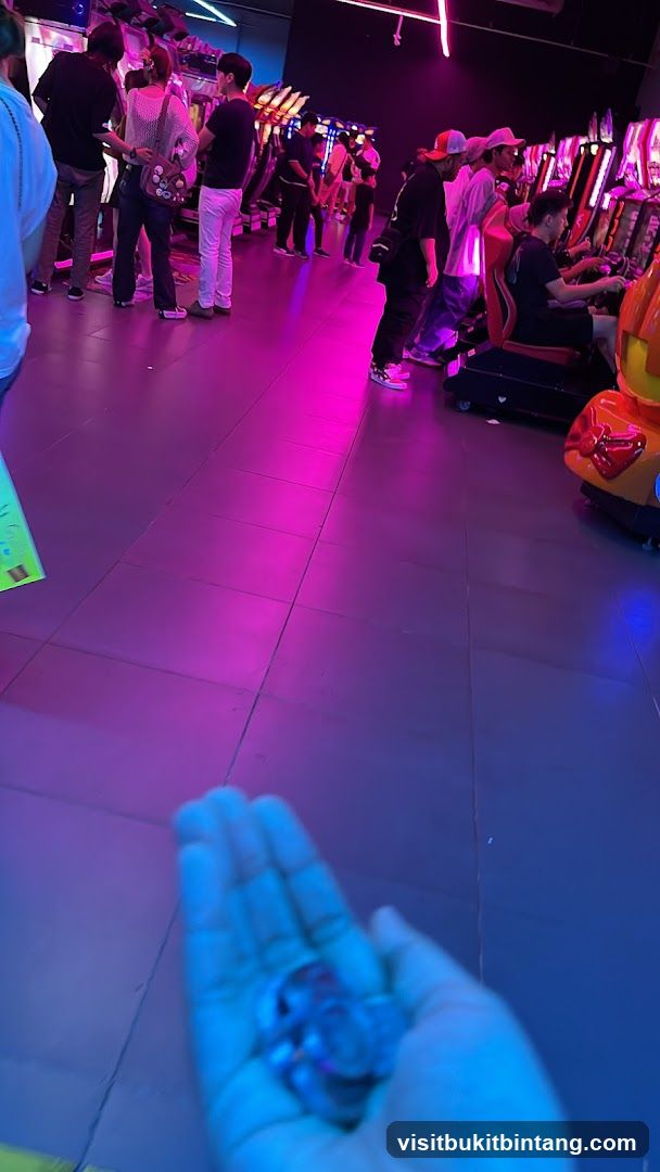 Arcade with People Playing Games