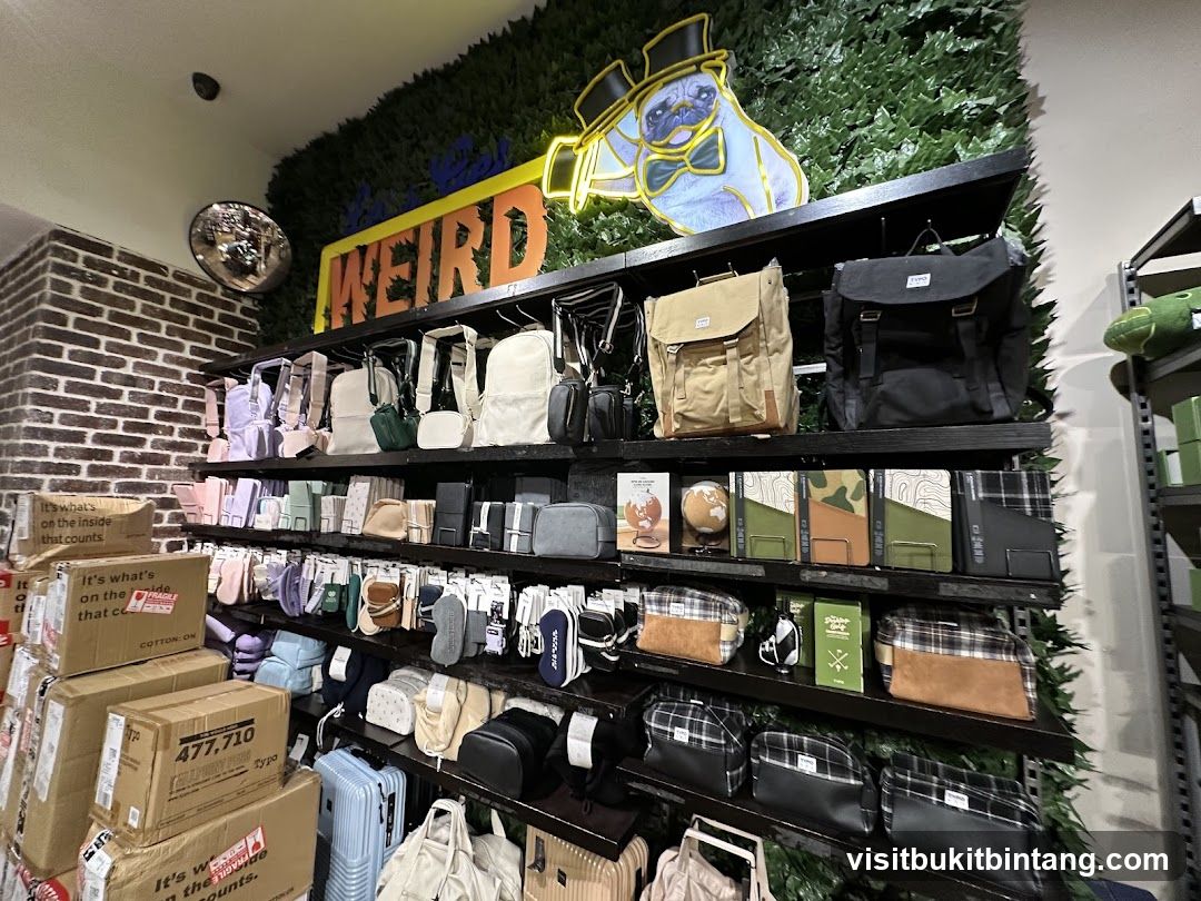Store Display with Bags and Accessories