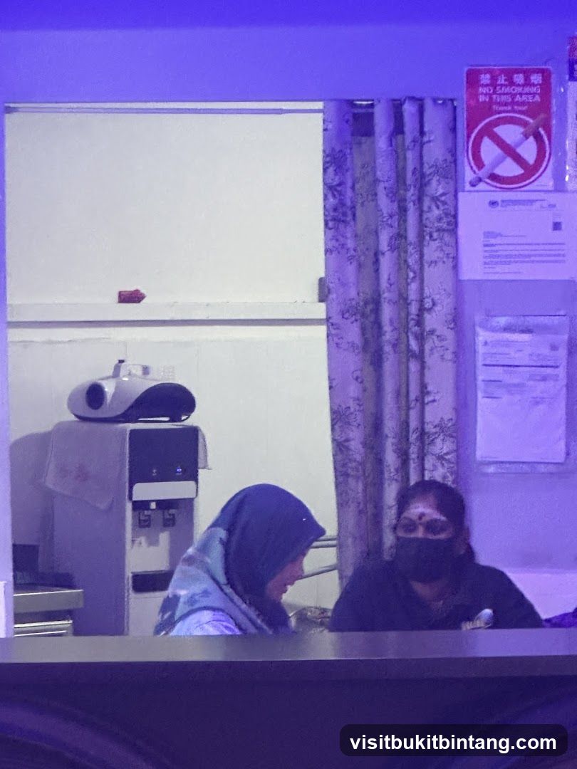 Two women at a counter