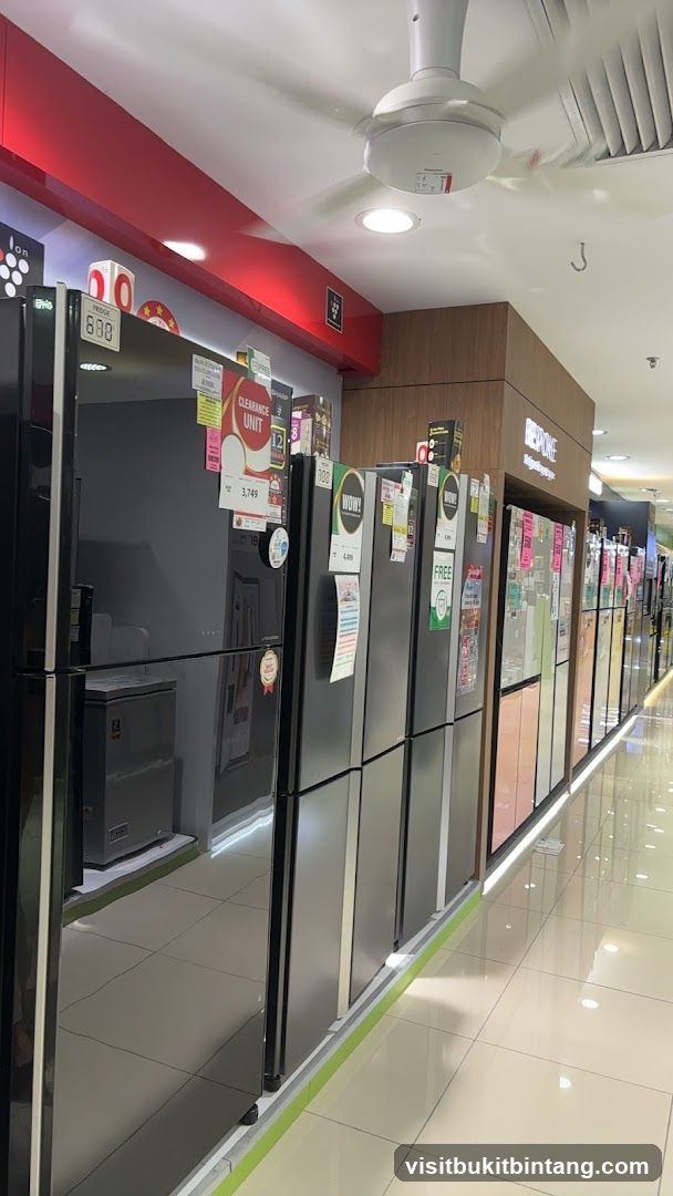 Refrigerators on display