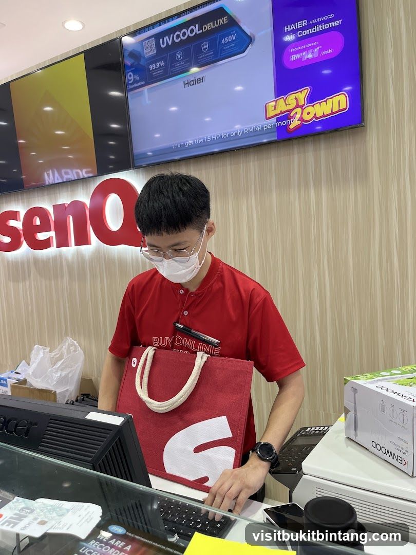 Store Interior with Staff and Advertisement