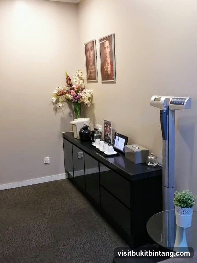 Waiting Area with Refreshments and Scale