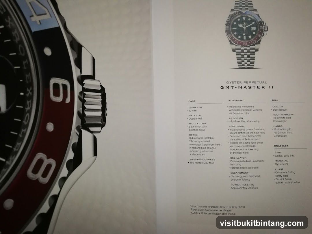 Rolex Oyster Perpetual GMT-Master II Watch Specifications