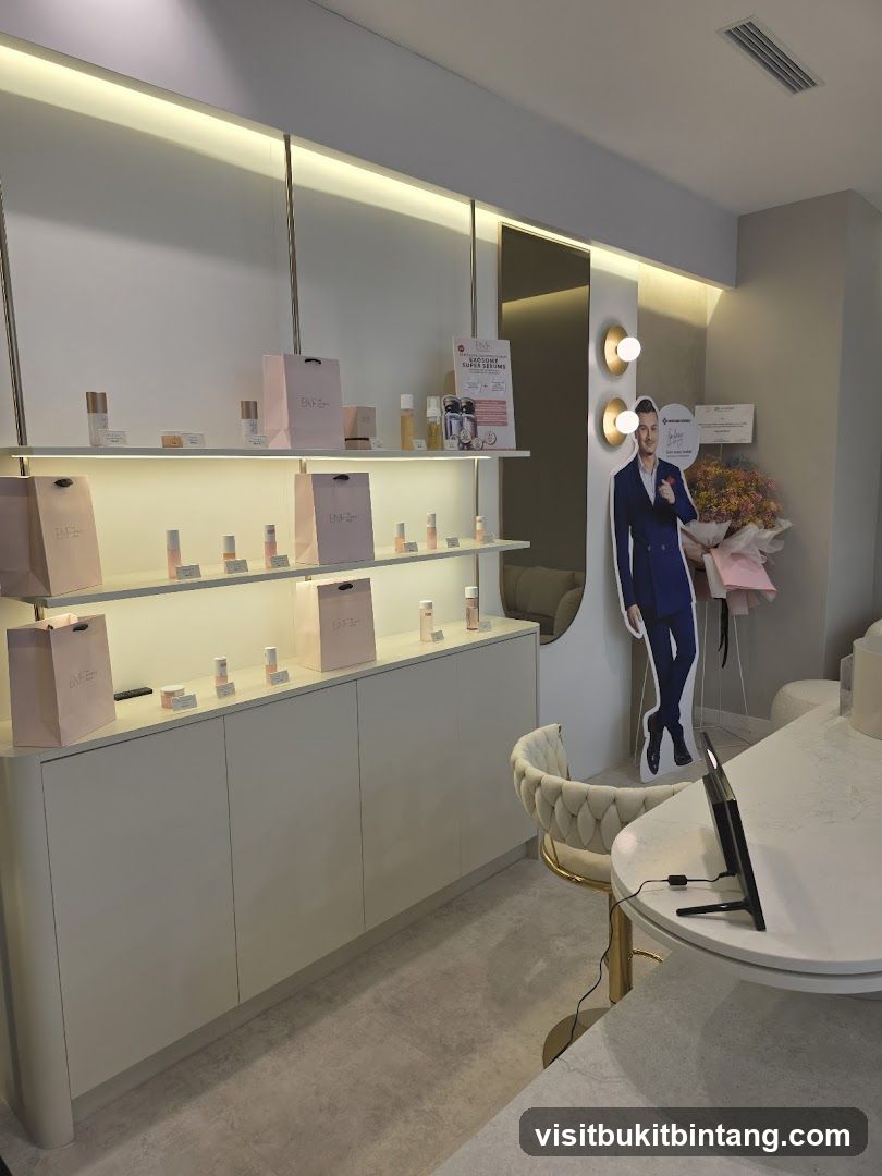 Cosmetics display with promotional standee