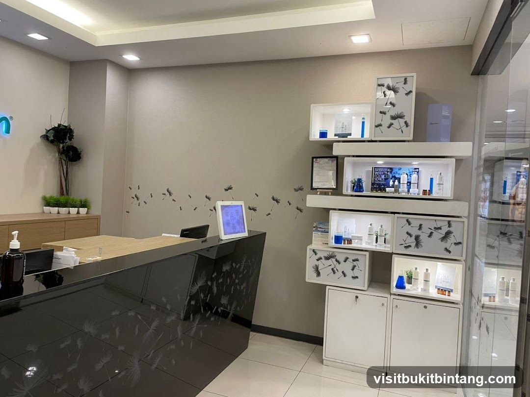 Reception Area with Skincare Products