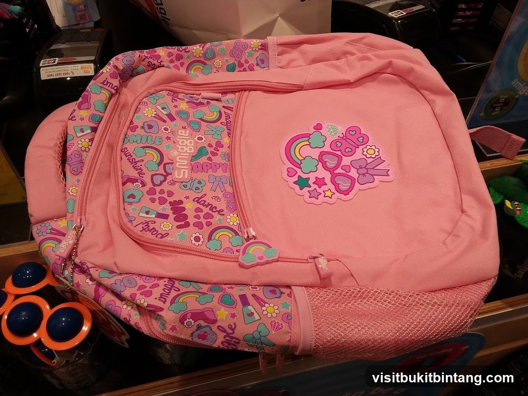 Pink Backpack with Smiggle Branding