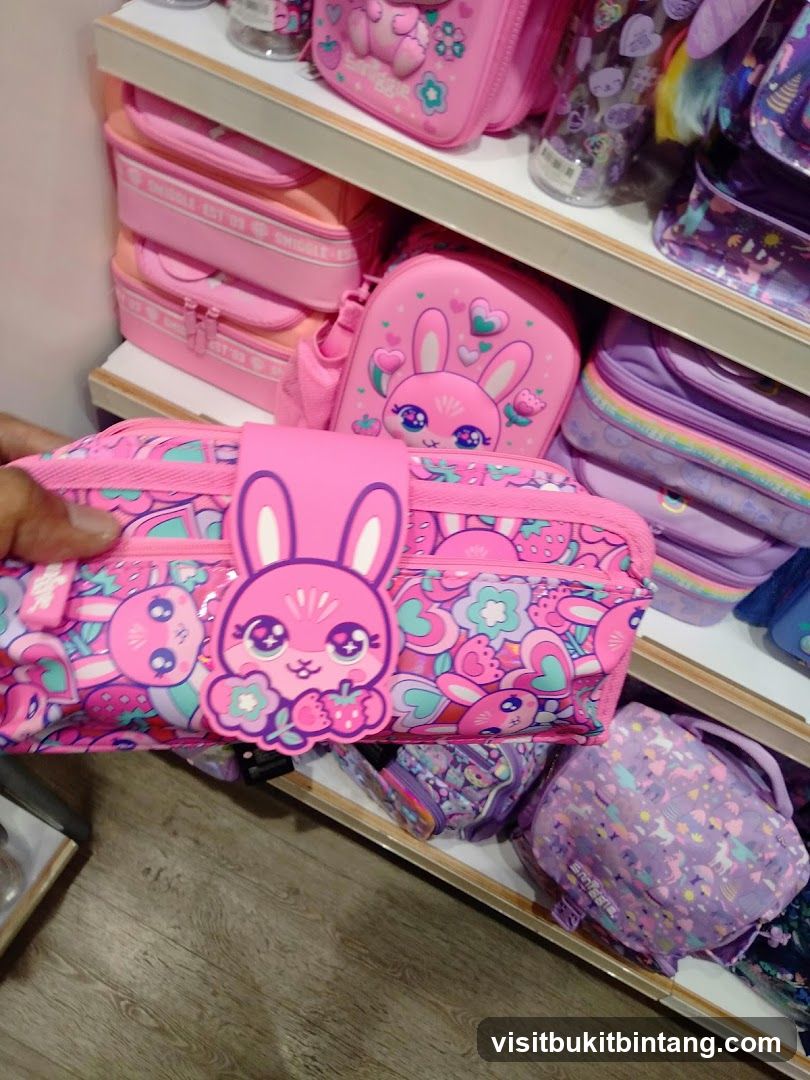 Pink Pencil Case with Bunny Design