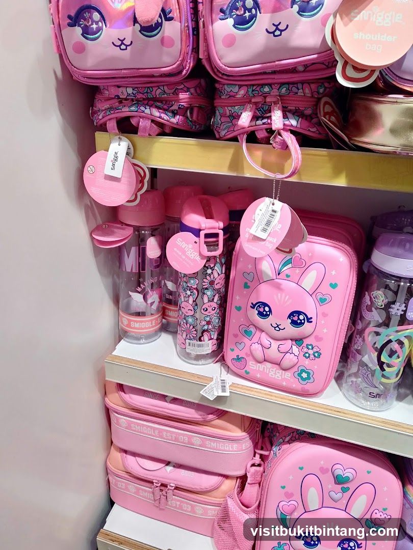 Pink Smiggle Backpacks and Water Bottles