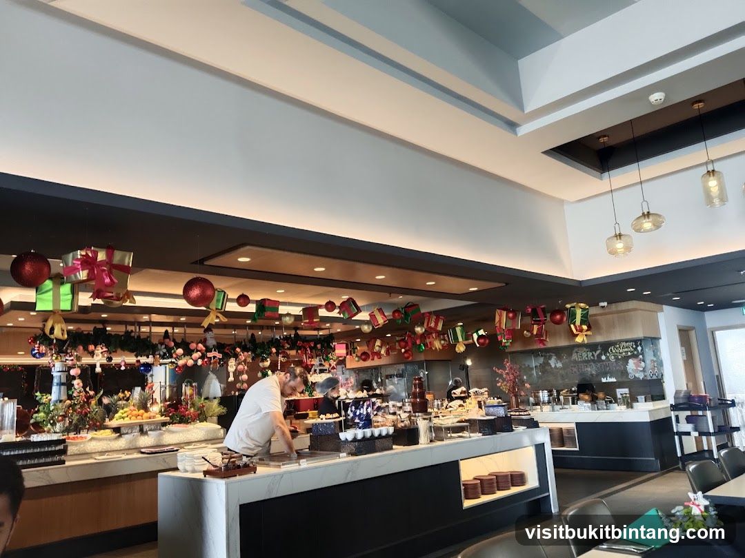 Buffet with Christmas Decorations