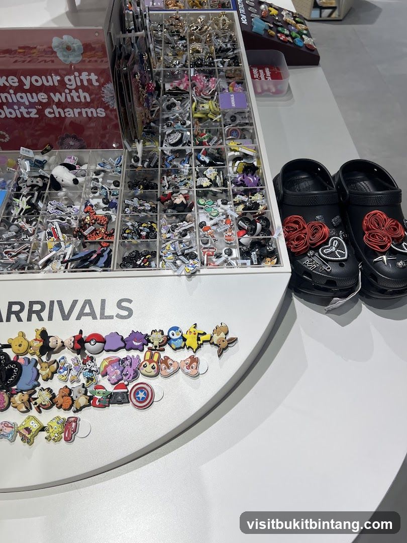 Charms and Crocs Display