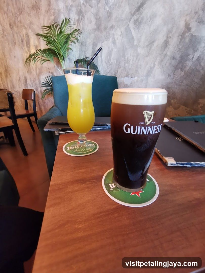 Guinness and Juice at a Bar