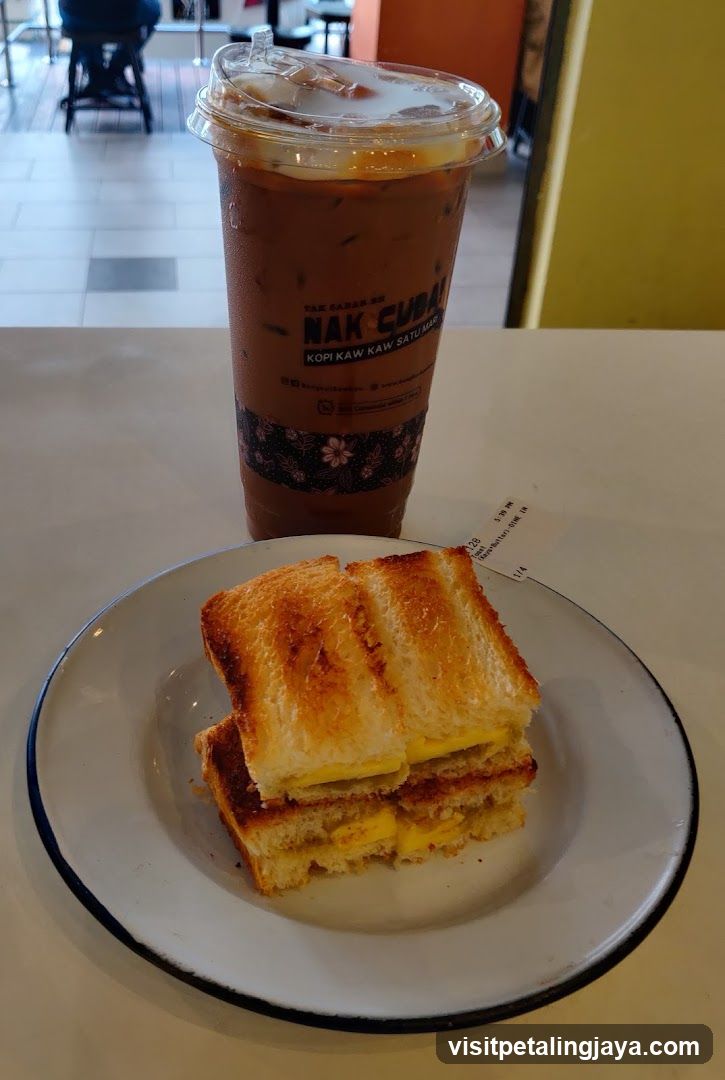 Iced Coffee and Toast Sandwich