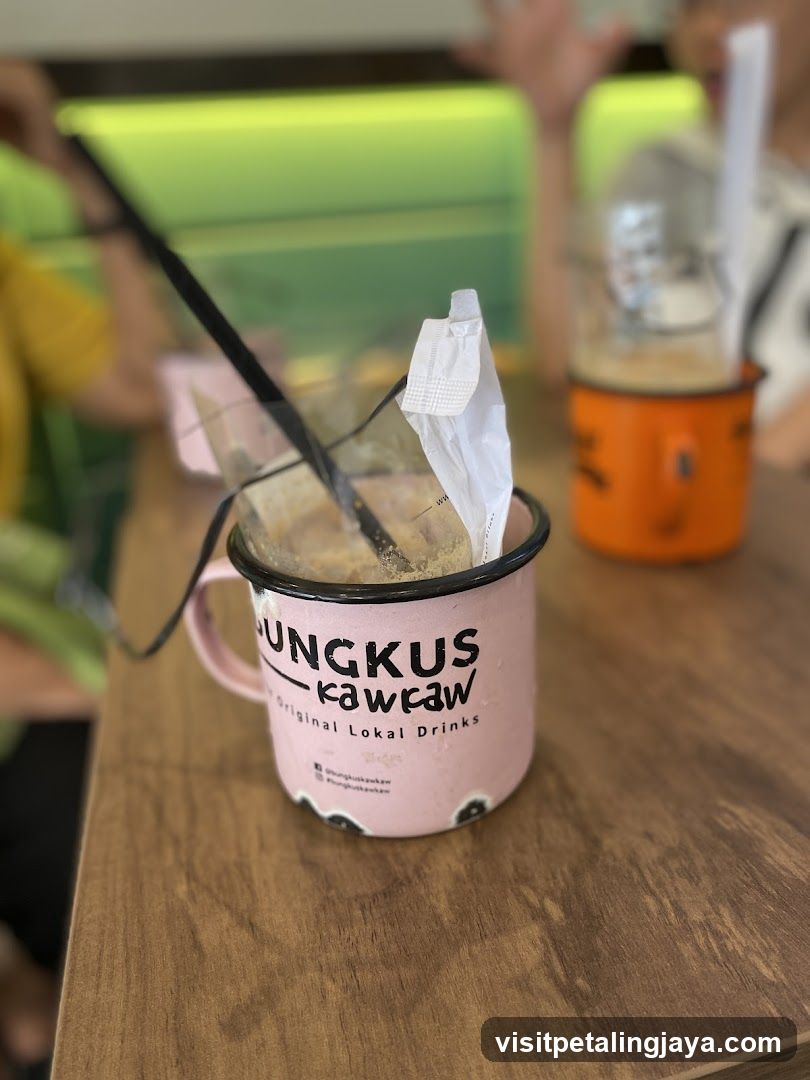 Drink in a pink mug at a cafe