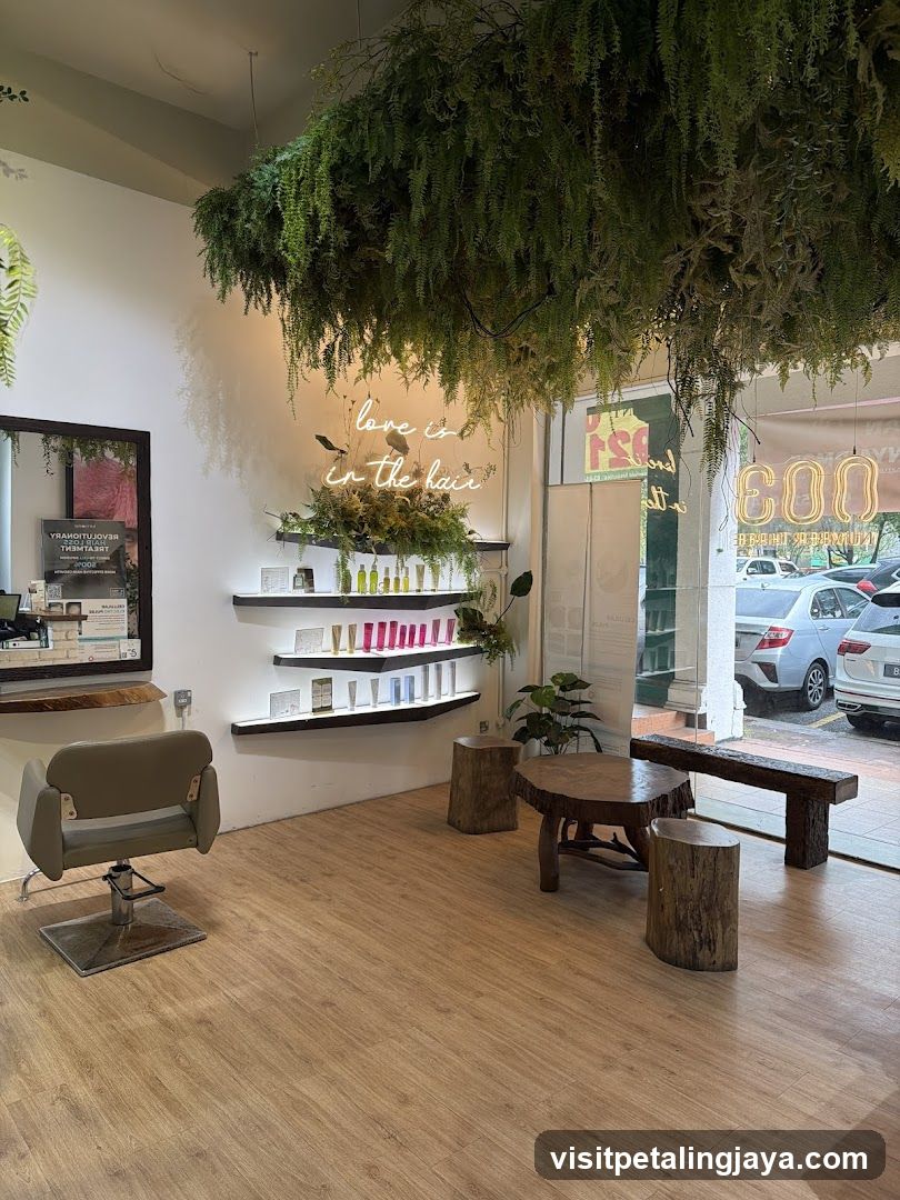 Hair Salon Interior with Greenery