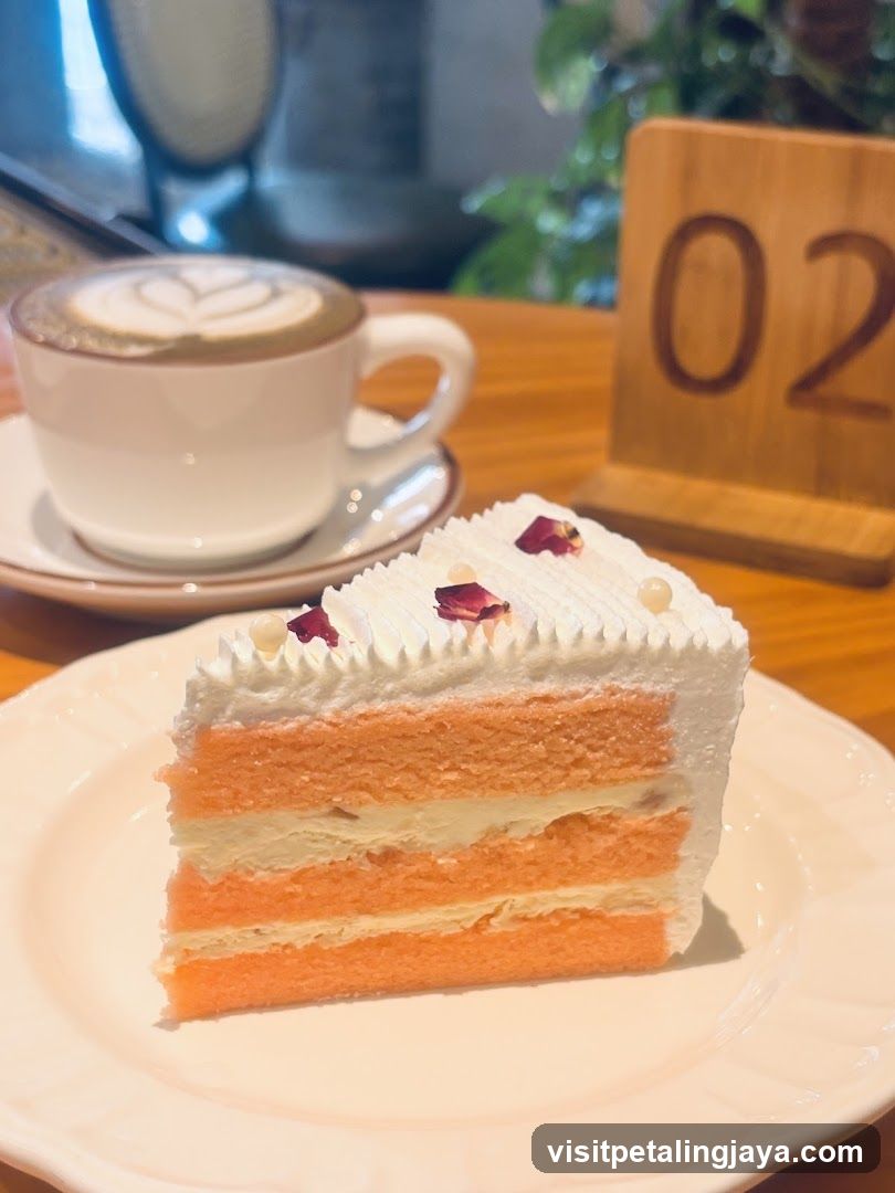 Cake and Coffee at Cafe Table