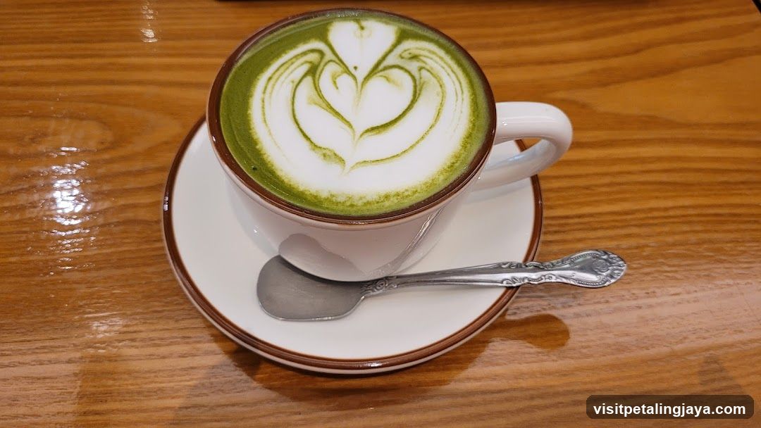 Matcha Latte with Heart Art