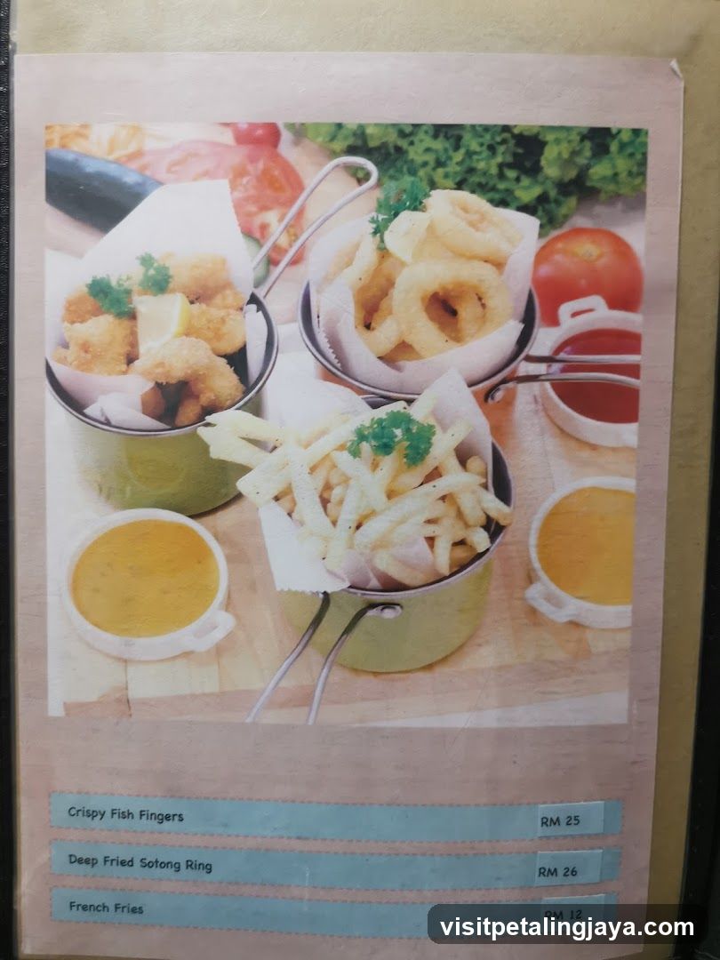 Crispy Fish Fingers, Deep Fried Sotong Ring, French Fries Menu Page