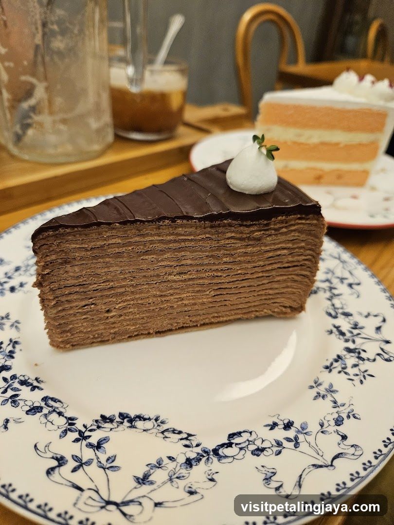 Chocolate Crepe Cake Slice