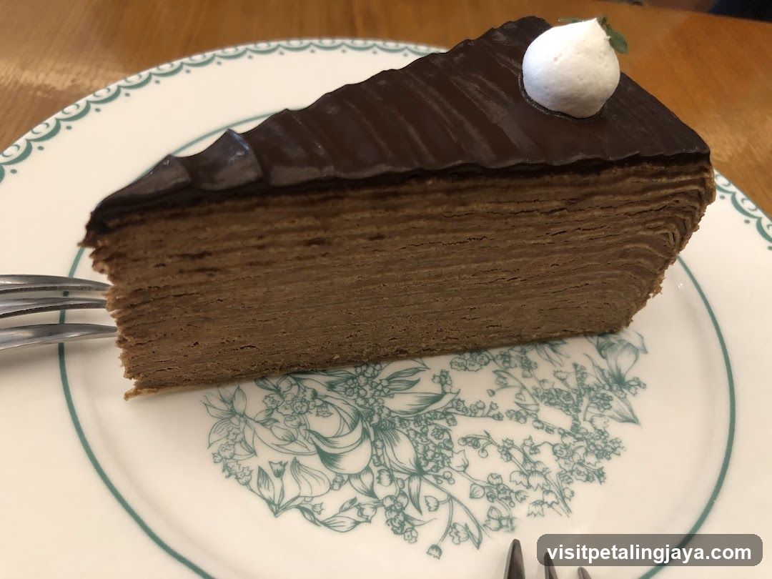 Chocolate Crepe Cake Slice