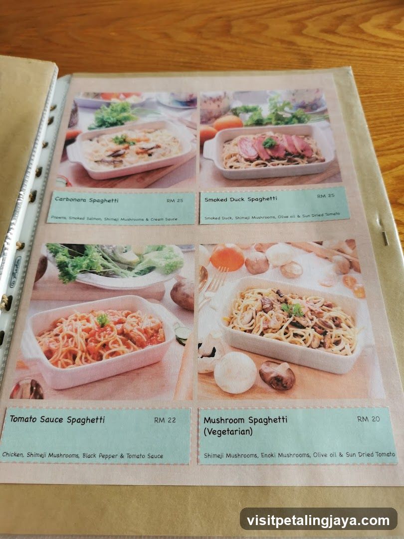 Spaghetti Menu Page