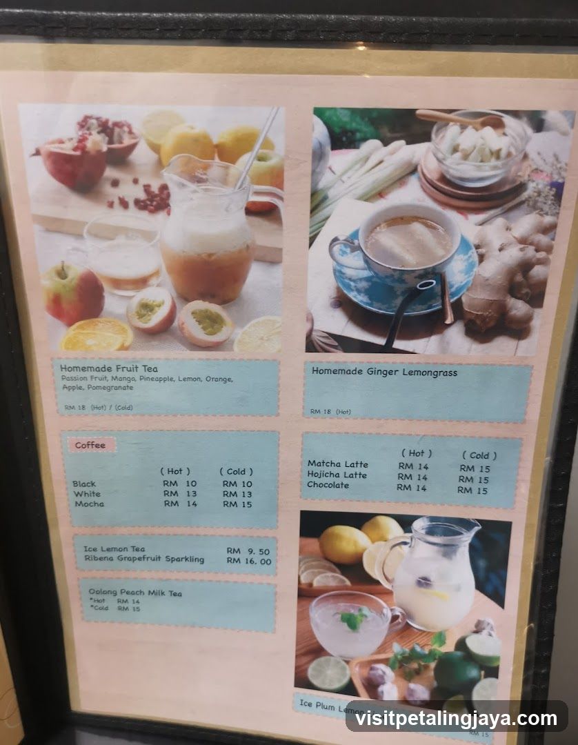 Homemade Fruit Tea & Ginger Lemongass Menu