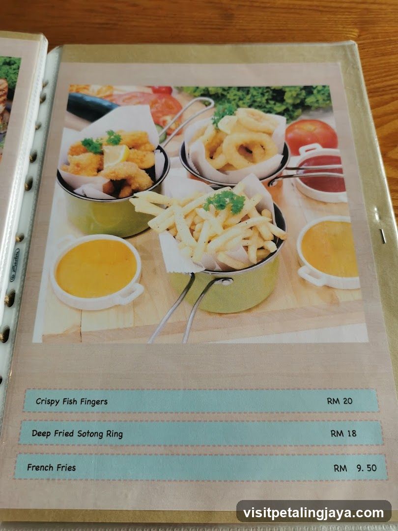 Crispy Fish Fingers, Deep Fried Sotong Ring, French Fries Menu Page