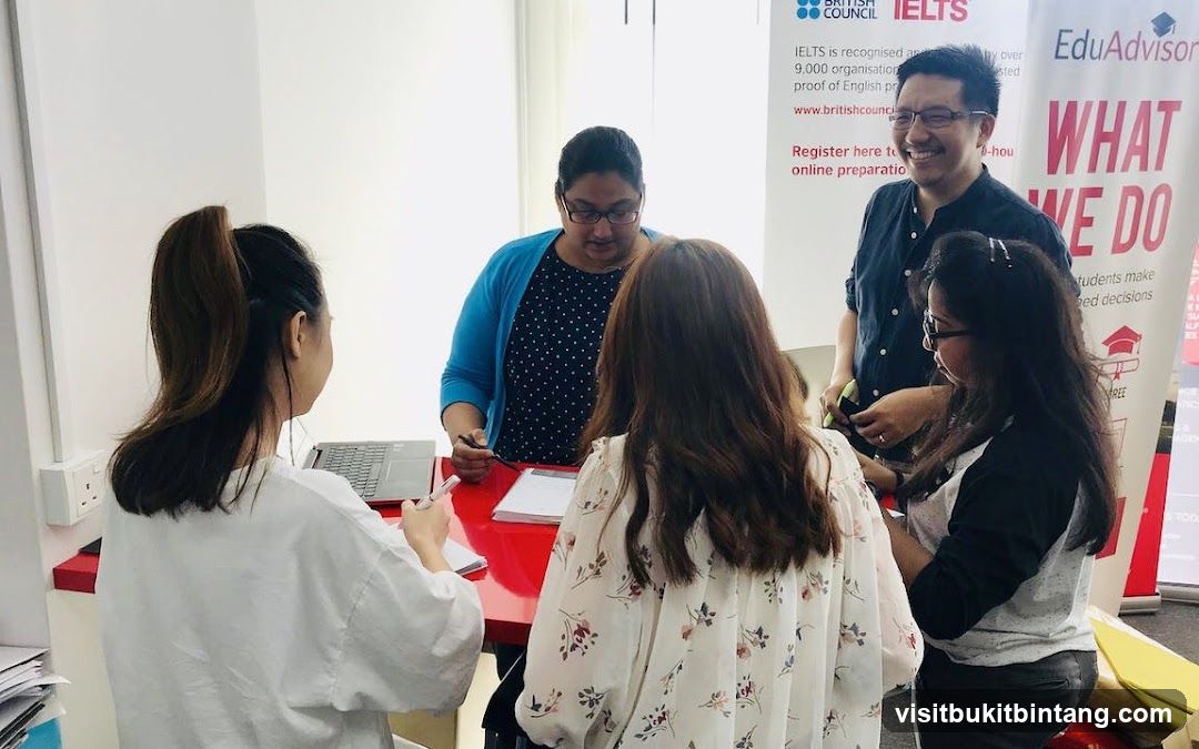 Students interacting with staff