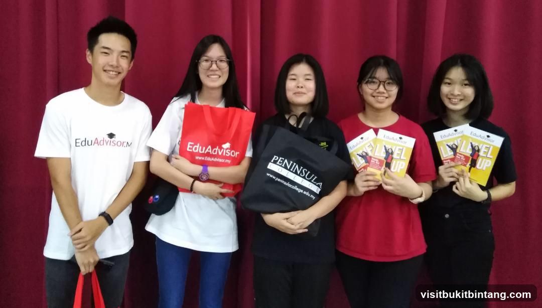 Students with promotional materials